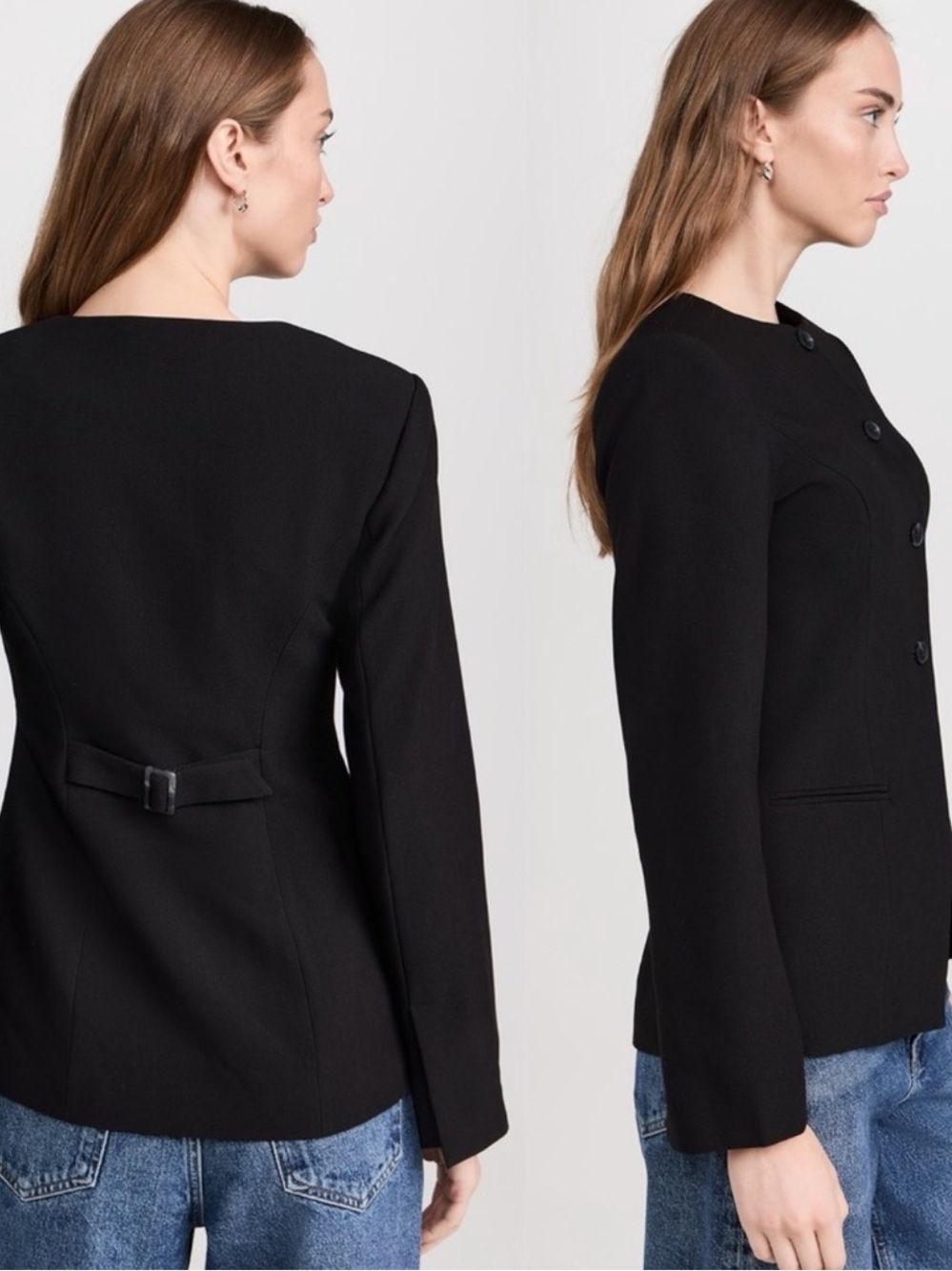ALIGNE Daphne Waisted Blazer in Black - Picture 5 of 11